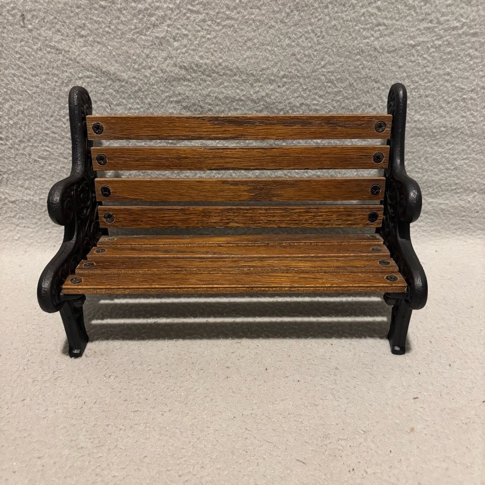 Vintage Cast Iron and Wood Bench for Dolls or Plush